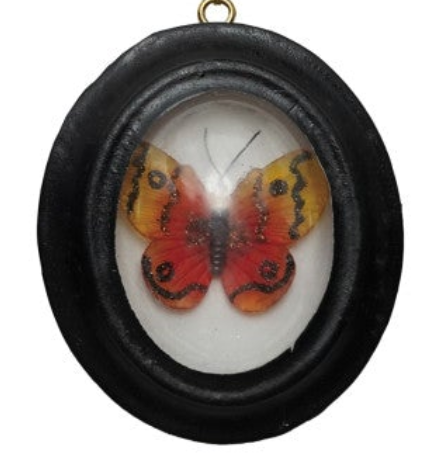 Resin Convex Framed Faux Butterfly Ornament, 4 Styles