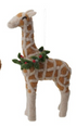 Handmade Wool Felt Safari Animal Ornament with Wreath, 5 Styles