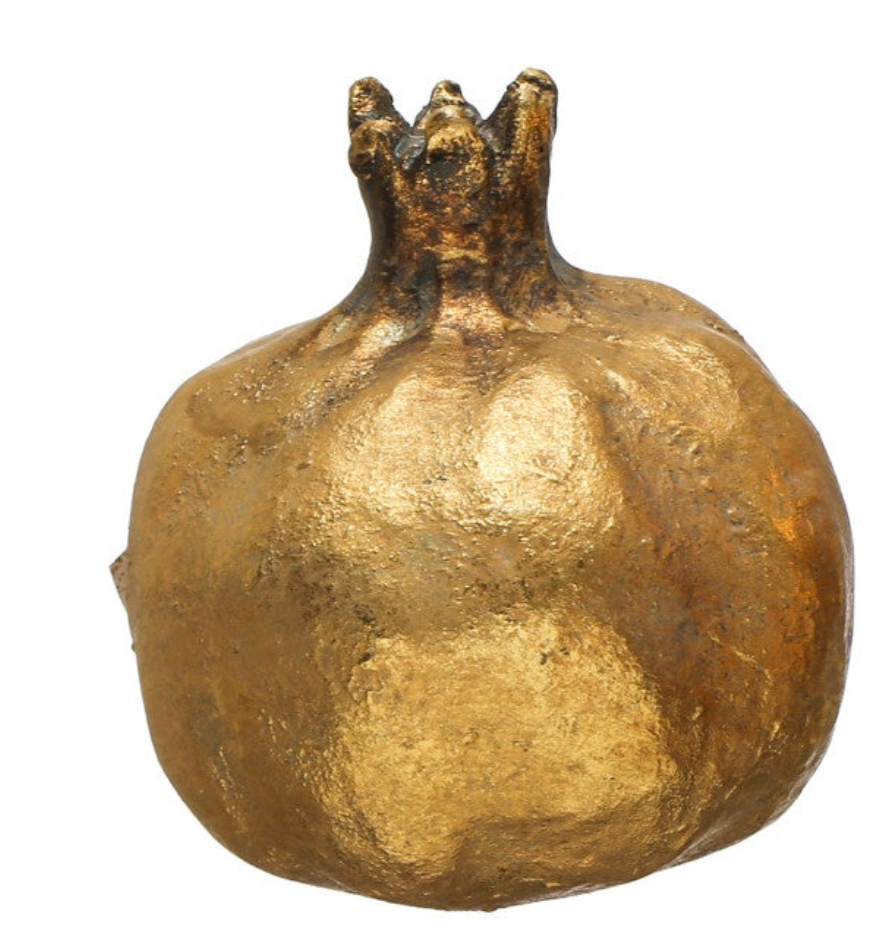 Resin Pomegranate, Antique Gold Finish, 2 Styles