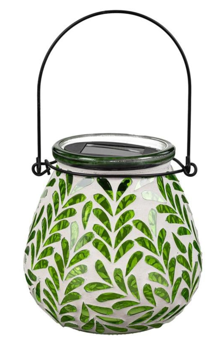 Mosaic Glass Floral Solar Latern