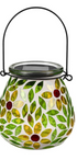 Mosaic Glass Floral Solar Latern