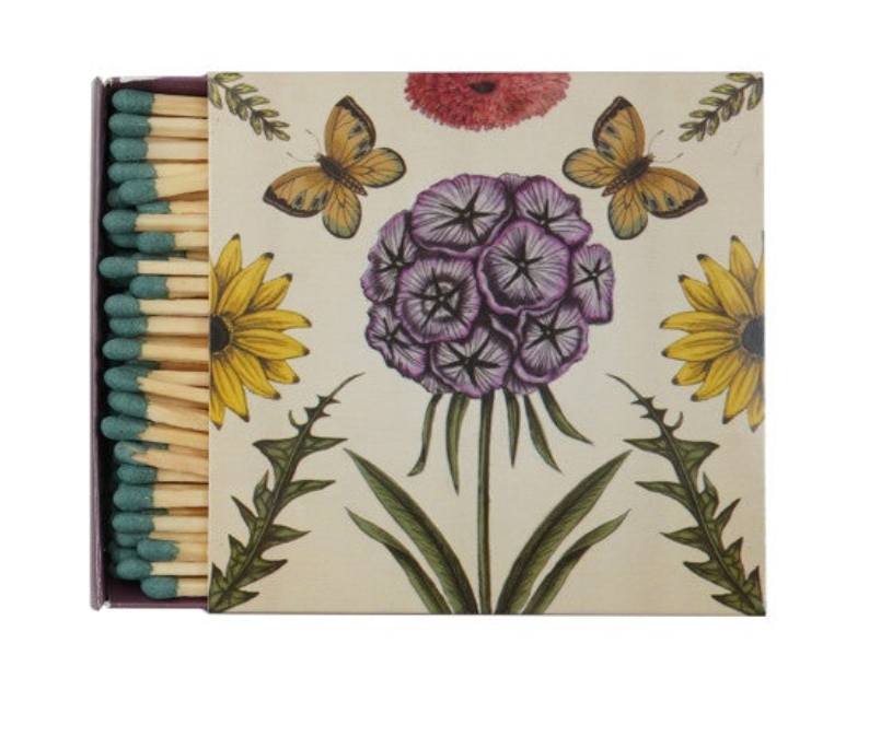 Safety Matches in Matchbox with Animals & Botanicals, 2 Styles
