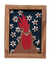 Wood Framed Cotton Embroidered Wall Décor, 3 Styles