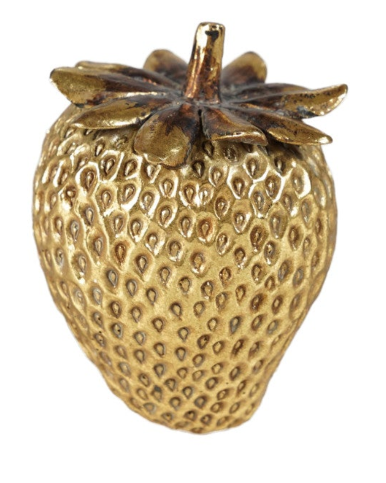 Resin Strawberries, Gold Finish
