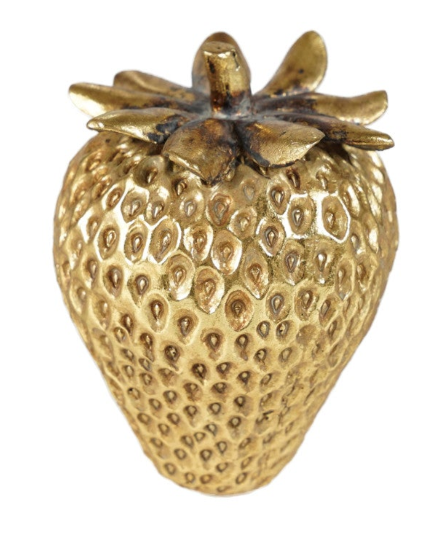 Resin Strawberries, Gold Finish