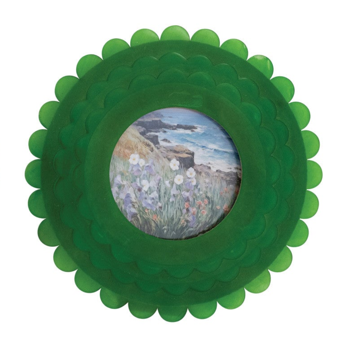 Resin Scalloped Photo Frame, 2 Colors (Holds 4" x 4" Photo)