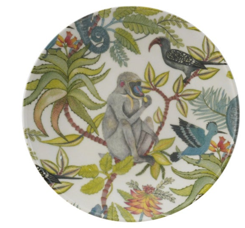 Printed Stoneware Plate w/ Botanicals, 4 Styles