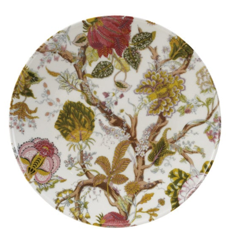 Printed Stoneware Plate w/ Botanicals, 4 Styles
