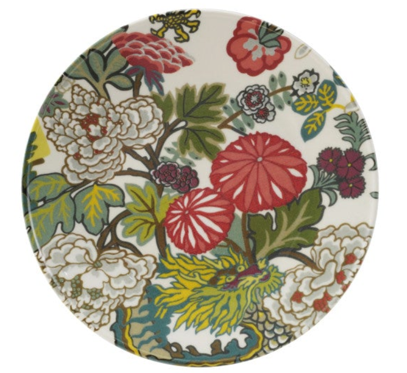 Printed Stoneware Plate w/ Botanicals, 4 Styles