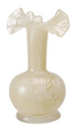 Art Glass Vase w/ Ruffle, 3 Colors (Each One Will Vary)