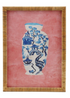 Rattan Wrapped Wood Framed Glass Wall Decor with Vase, 2 Styles