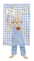 Blue Check Bunny Dangle Leg Towel