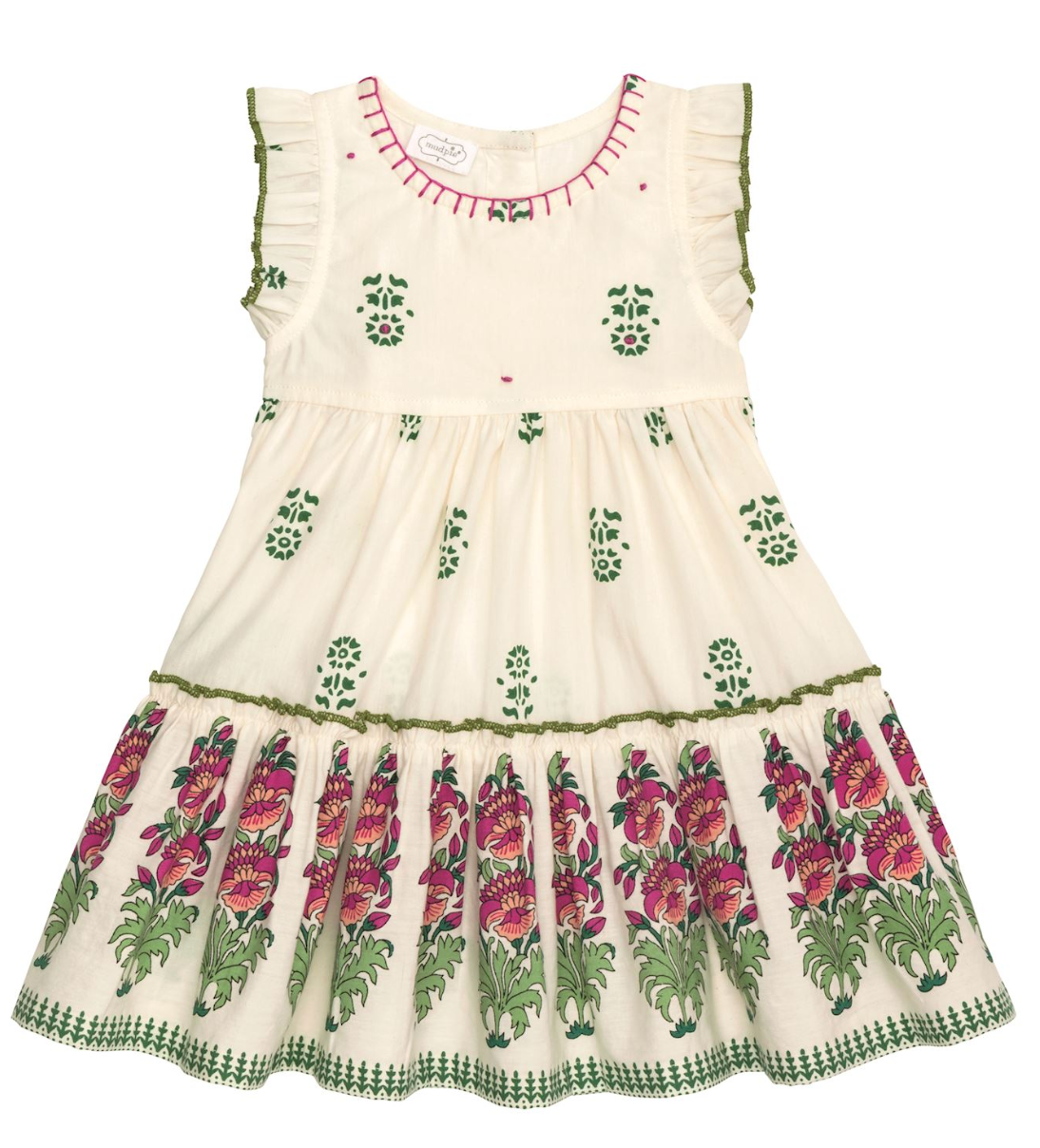 Ivory Block Print Dress