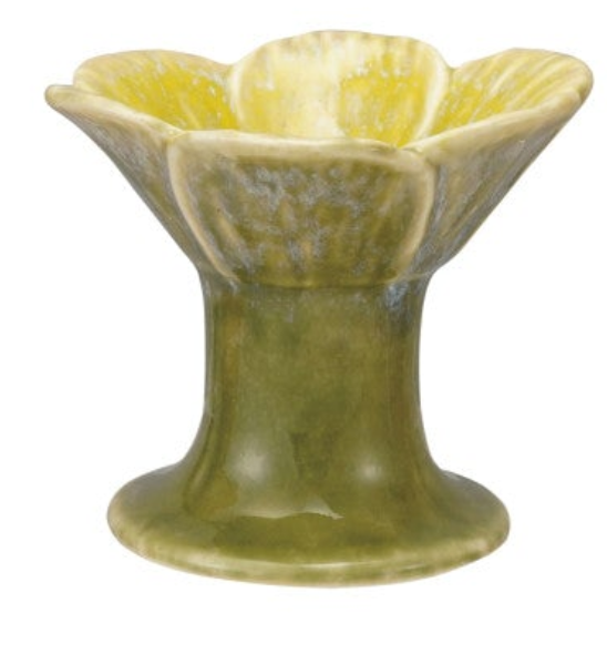 Stoneware Flower Shaped Footed Tealight Holder, 3 Styles (Each One Will Vary)