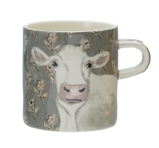 16 oz. Stoneware Mug with Pattern & Animal Image, 4 Styles ©