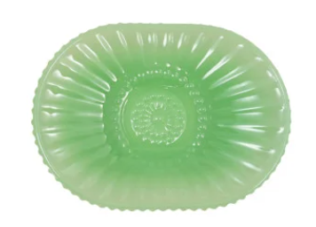 Embossed Milk Glass Footed Soap Dish, 4 Styles