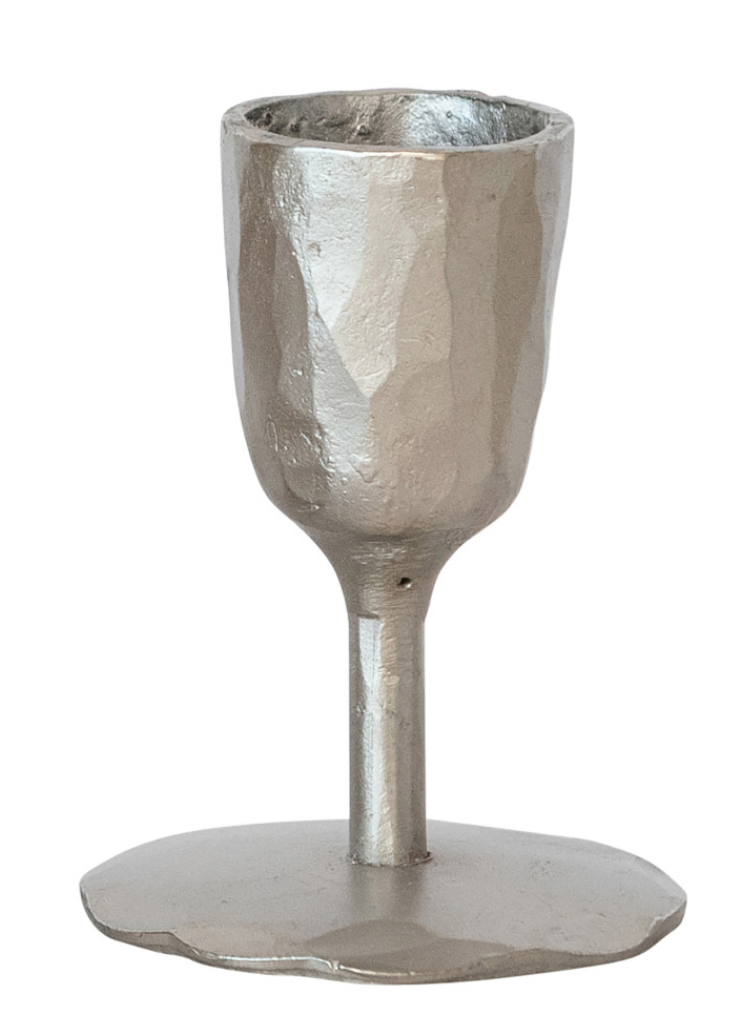 Hand-Forged Cast Iron Taper Holder, 2 Finishes