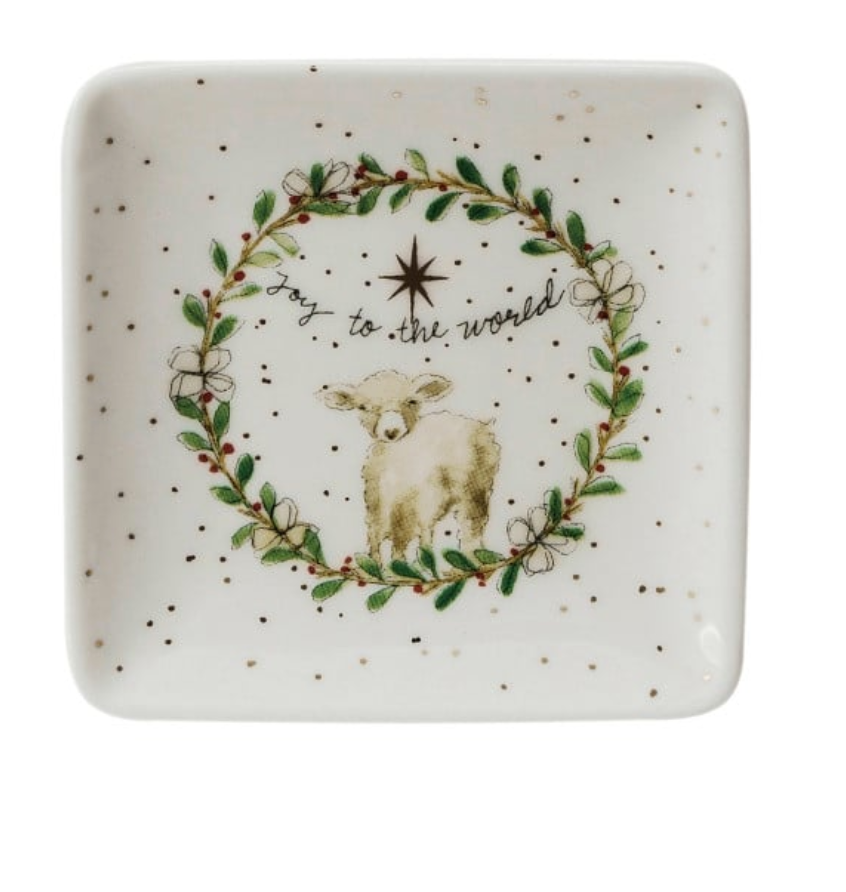 Stoneware Dish w/ Gold Electroplating, 4 Styles