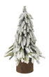 Plastic Tree with Faux Wood Slice Base & LED Light, Snow Finish, 3 Styles