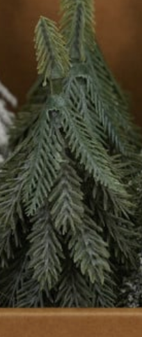 Faux Evergreen Trees with Natural Wood Slice Bases