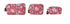 Quilted Cotton Voile Block Zip Pouches, Set of 3, 4 Colors