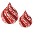 Sugar & Stripes LED Glass Teardrop Peppermint Striped