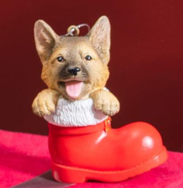 Heartfelt Cheer Resin Dog in Stocking, 4"