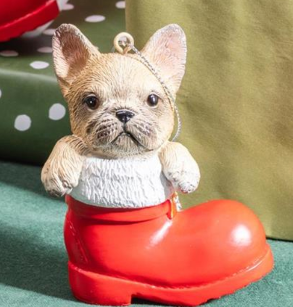 Heartfelt Cheer Resin Dog in Stocking, 4"