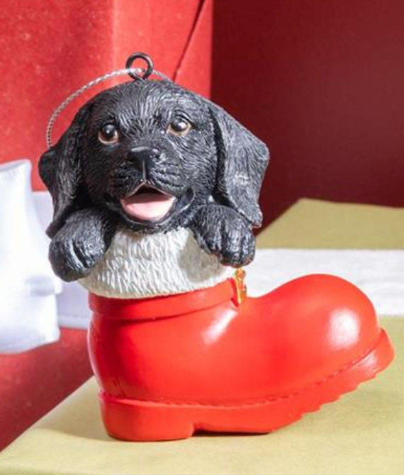 Heartfelt Cheer Resin Dog in Stocking, 4"