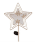 Pearl and Pine Garden Stake, Metal and Glass Christmas Solar, 36"H