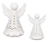 VivaStyle Playful Poinsettia LED Ceramic Angel