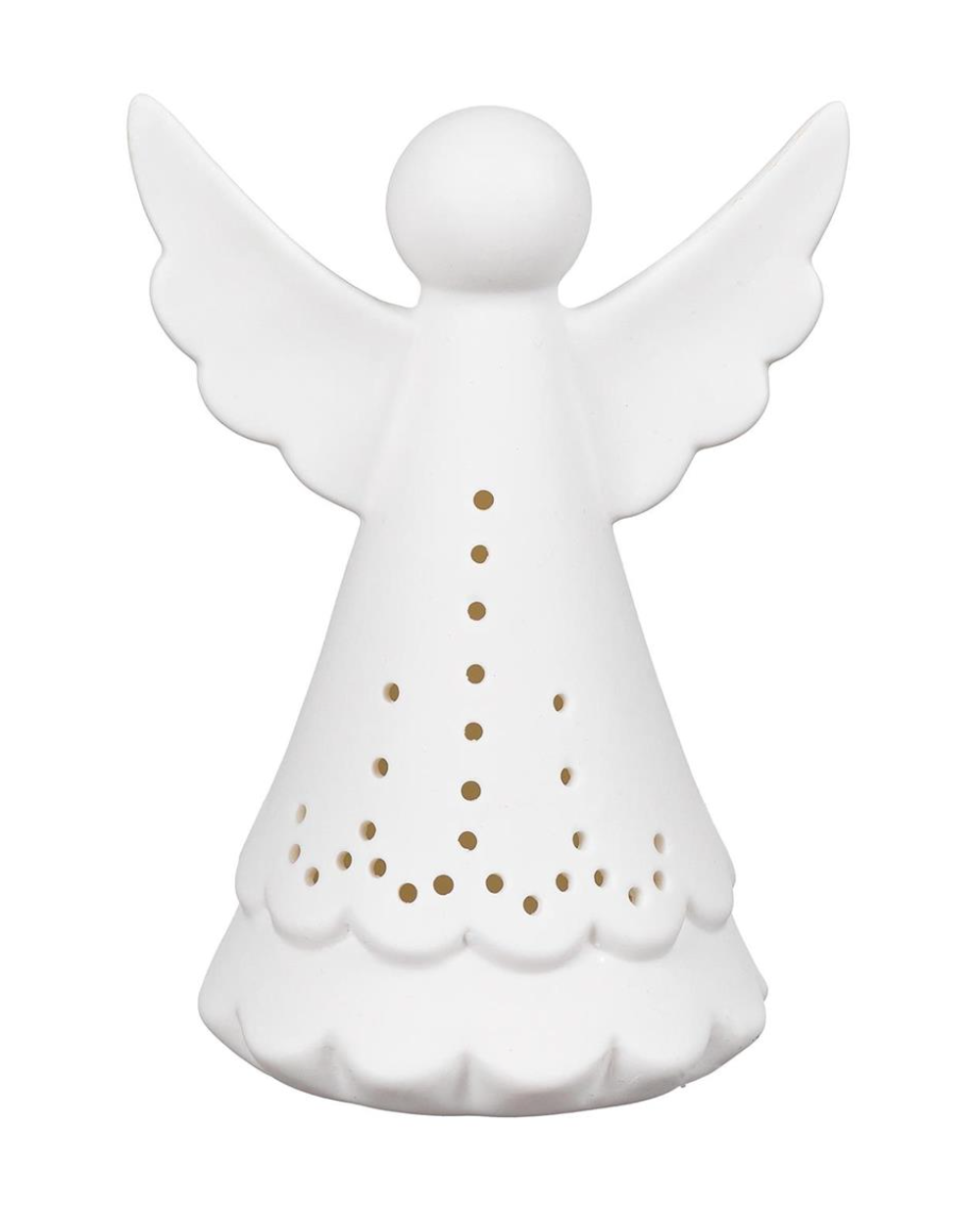 VivaStyle Playful Poinsettia LED Ceramic Angel