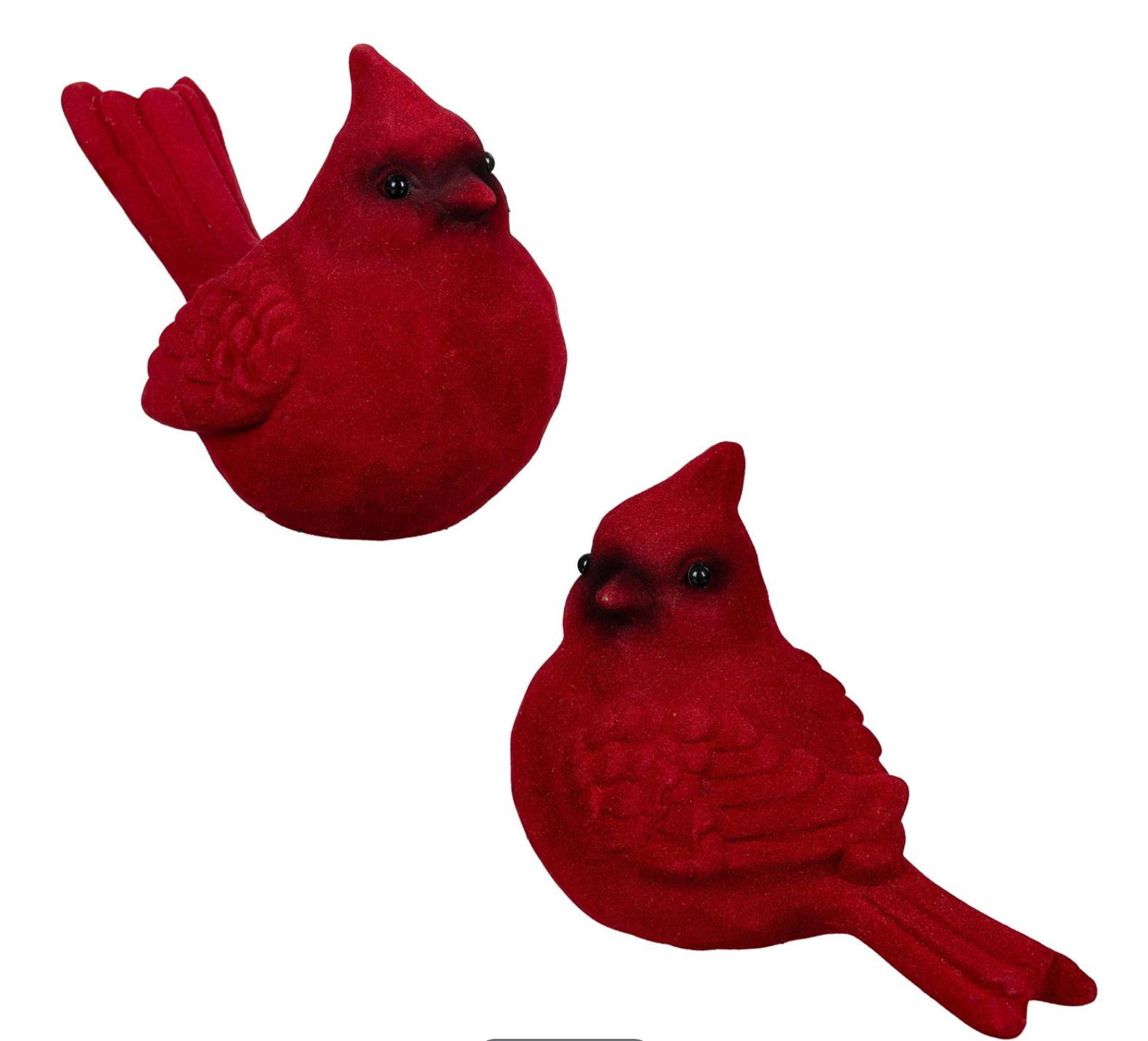 Snowbirds Flocked Cardinal Ceramic