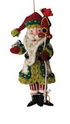 Handmade Wool Felt Santa Ornament with Beads, 4 Styles