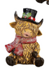 Holly Homestead Holiday Highland Cow Resin
