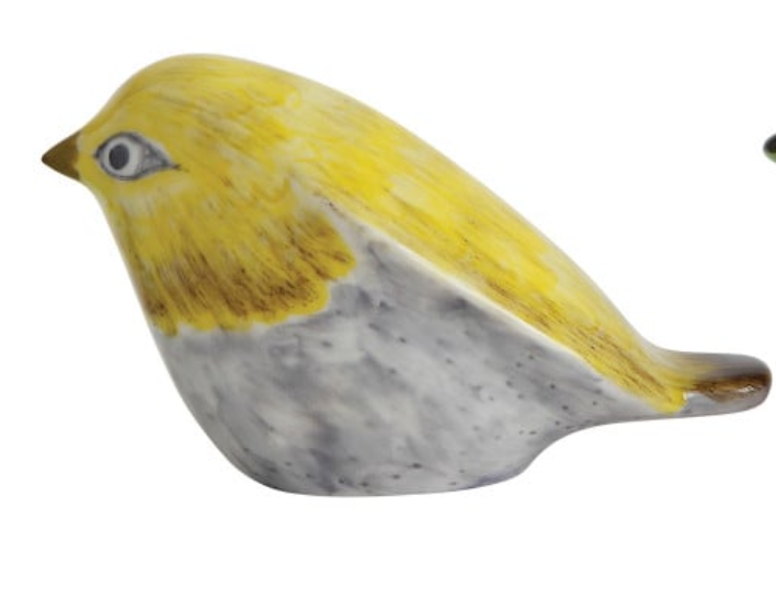 Hand-Painted Stoneware Bird, 3 Colors