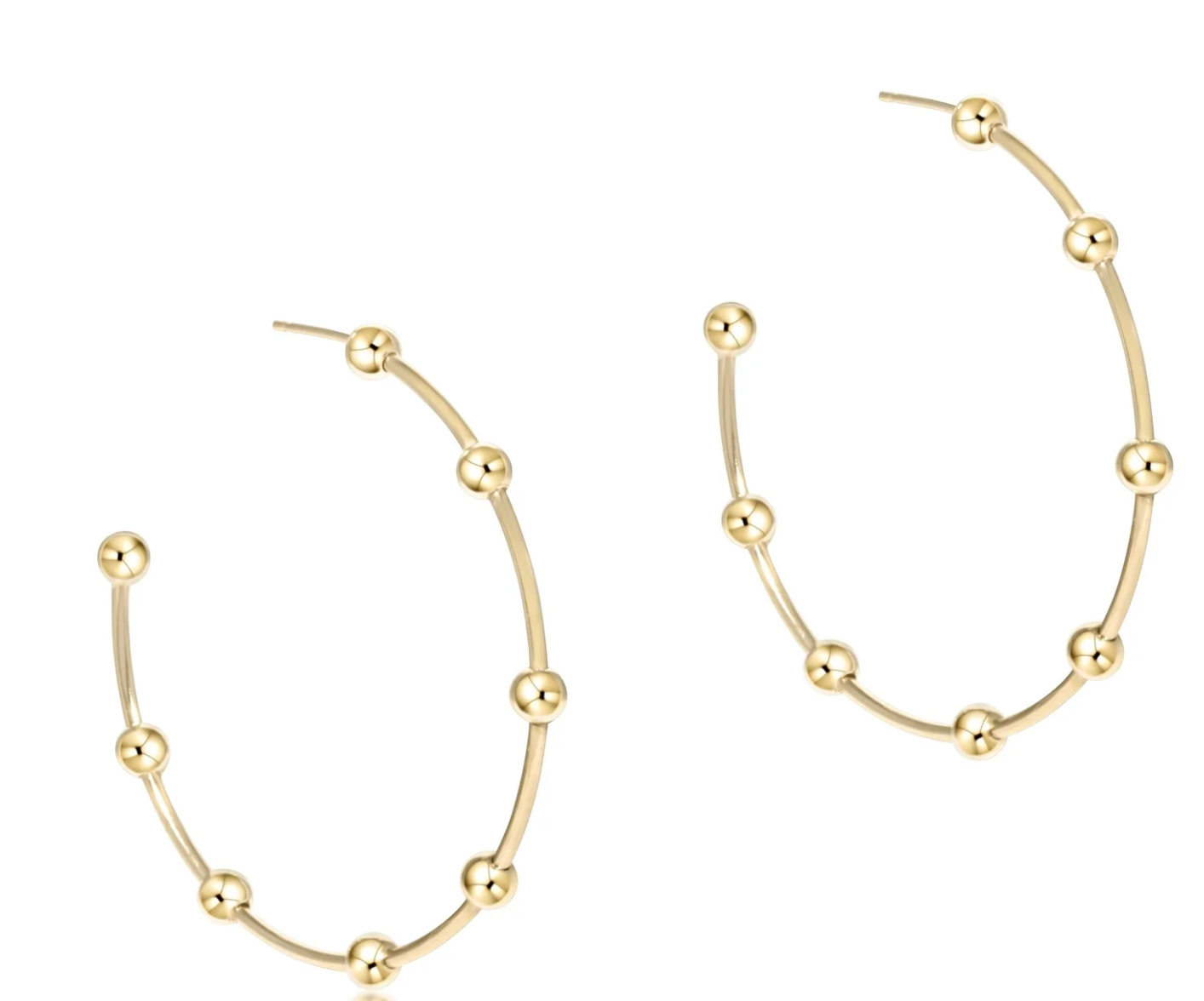 beaded simplicity 1.5" Post Hoop- 4mm Gold by enewton