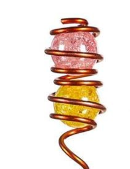 Garden Stake Copper Wire Art Glass