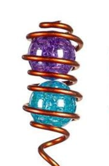 Garden Stake Copper Wire Art Glass