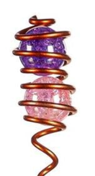 Garden Stake Copper Wire Art Glass