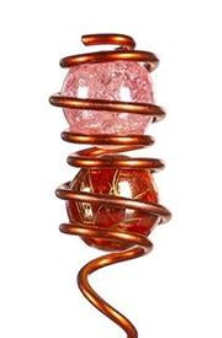 Garden Stake Copper Wire Art Glass