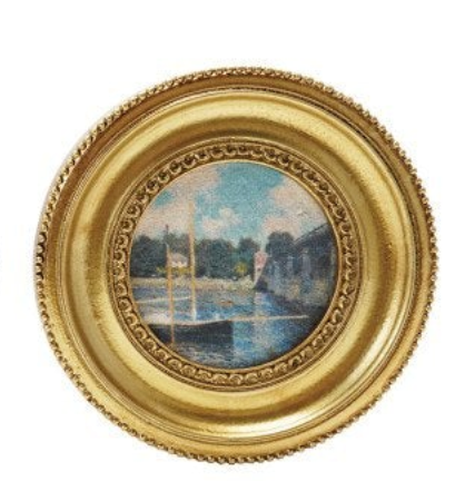 Resin Mini Framed Art Magnet, Gold Finish, 12 Styles