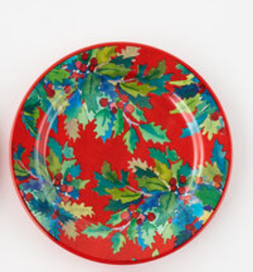 Holly and Berries "Enamel" Plate - Melamine