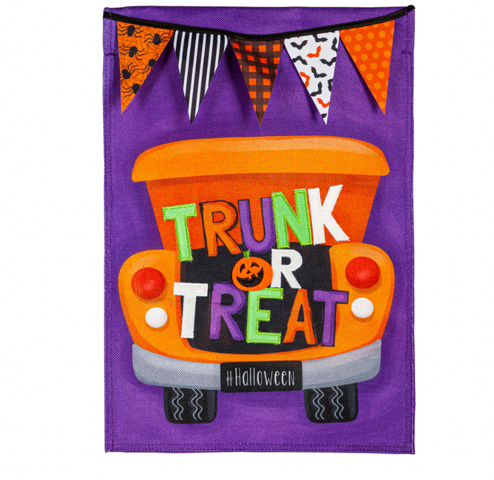 Trunk or Treat Garden Burlap Flag