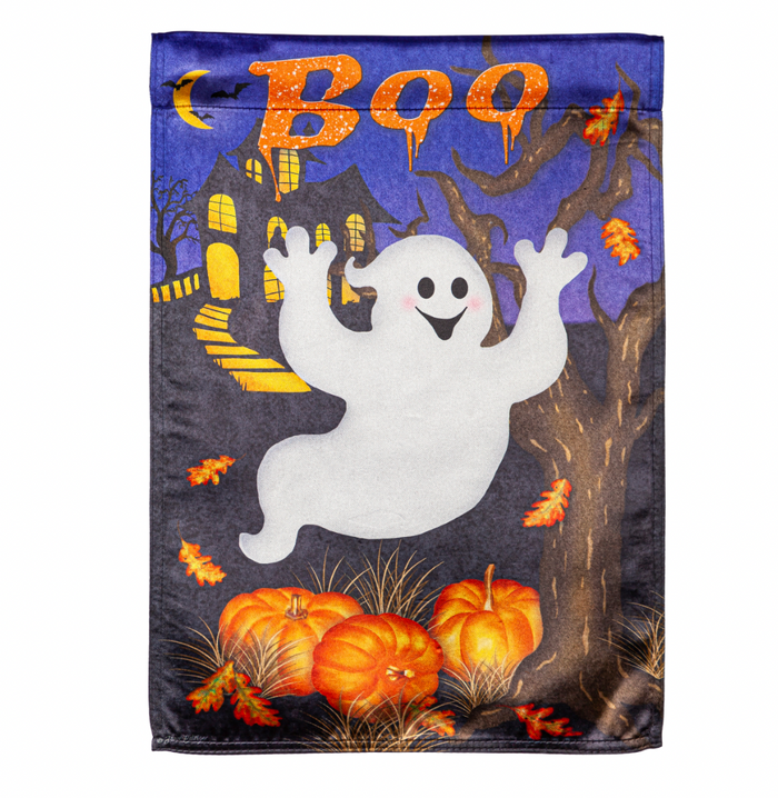 Boo Ghost Garden Lustre Flag