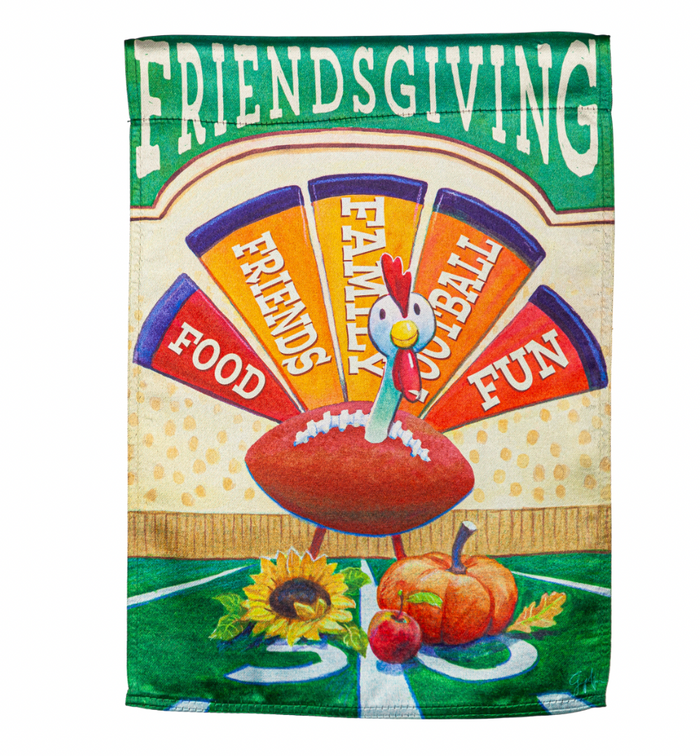 Friendsgiving Turkey Garden Lustre Flag