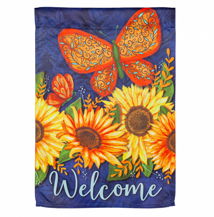 Sunny Autumn Garden Suede Flag