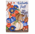 Welcome Fall Neutral Garden Suede Flag