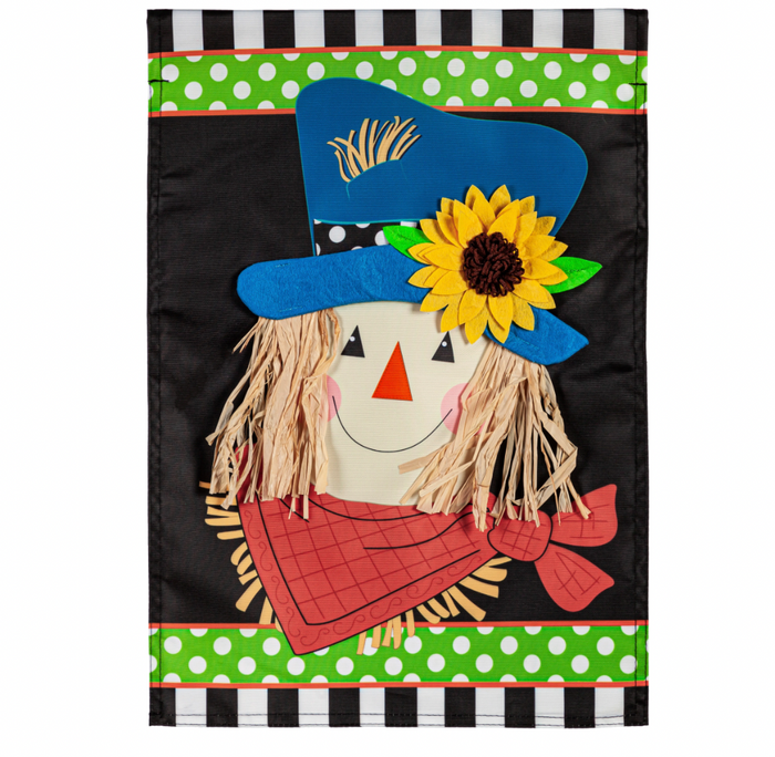 Scarecrow Friend Garden Applique Flag