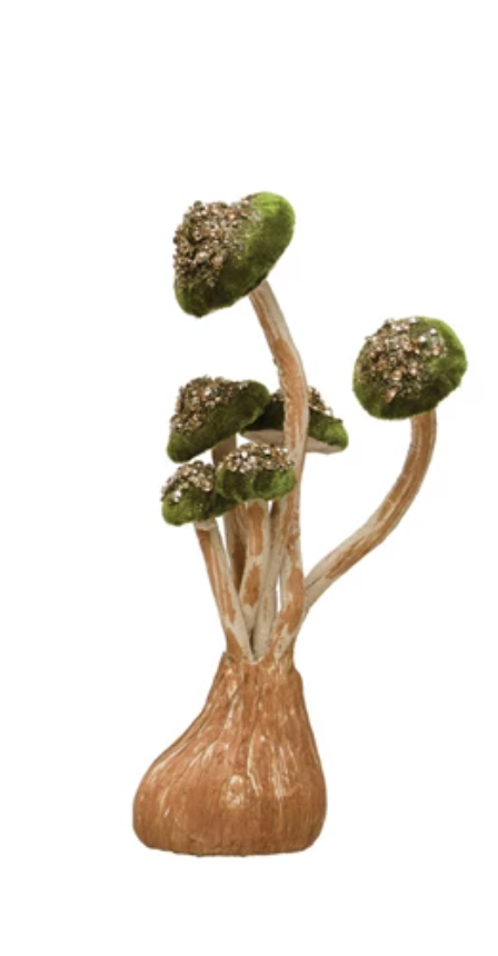 Velvet, Foam & Paper Mushroom - 4 Colors